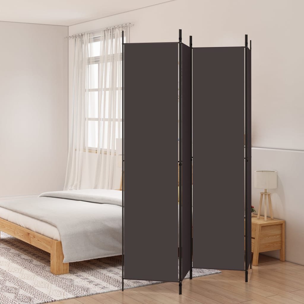  vidaXL 4-tlg. Paravent Braun 200x220 cm Stoff