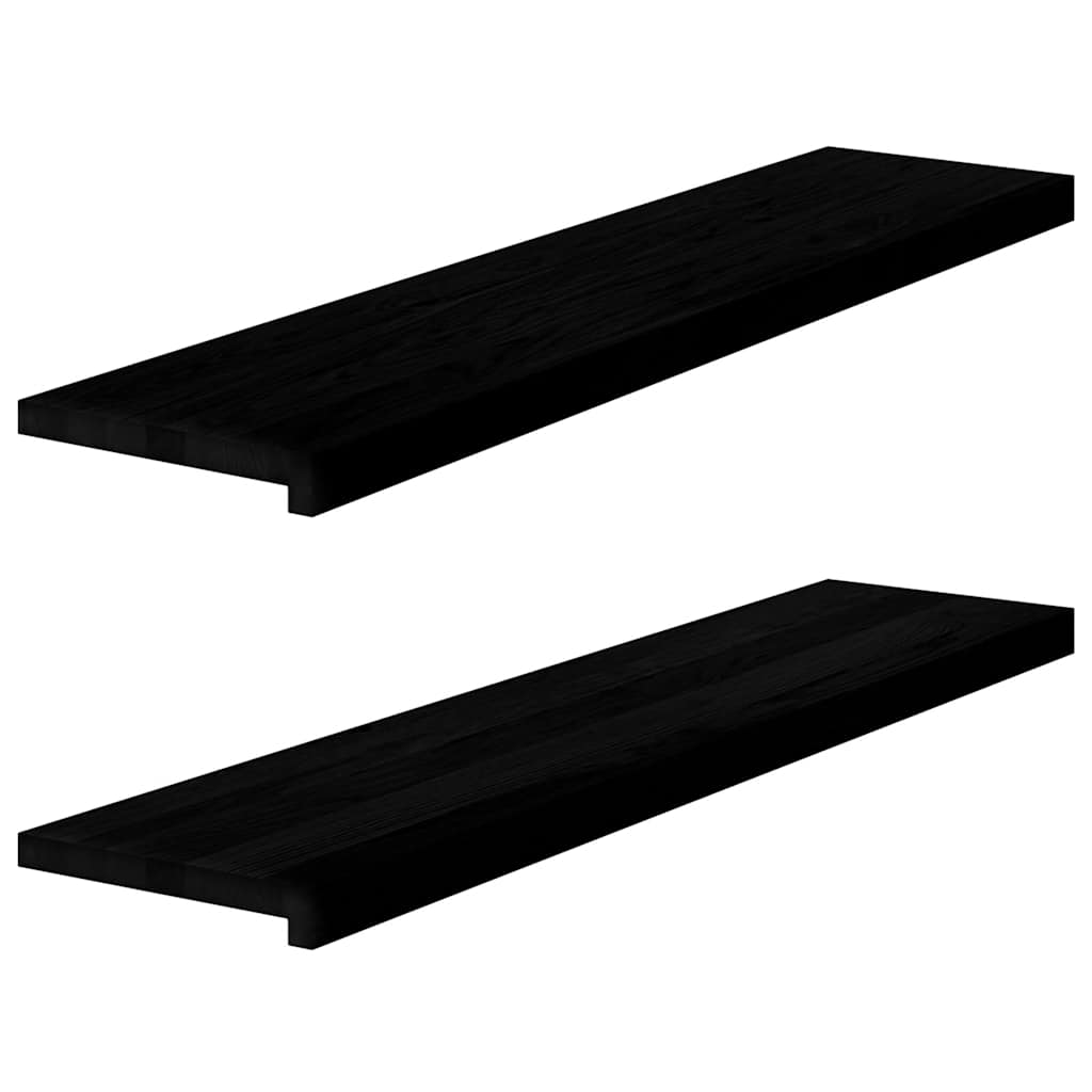 vidaXL Fensterbänke 2 Stk. Dunkelbraun 110x25x2 cm Massivholz Eiche