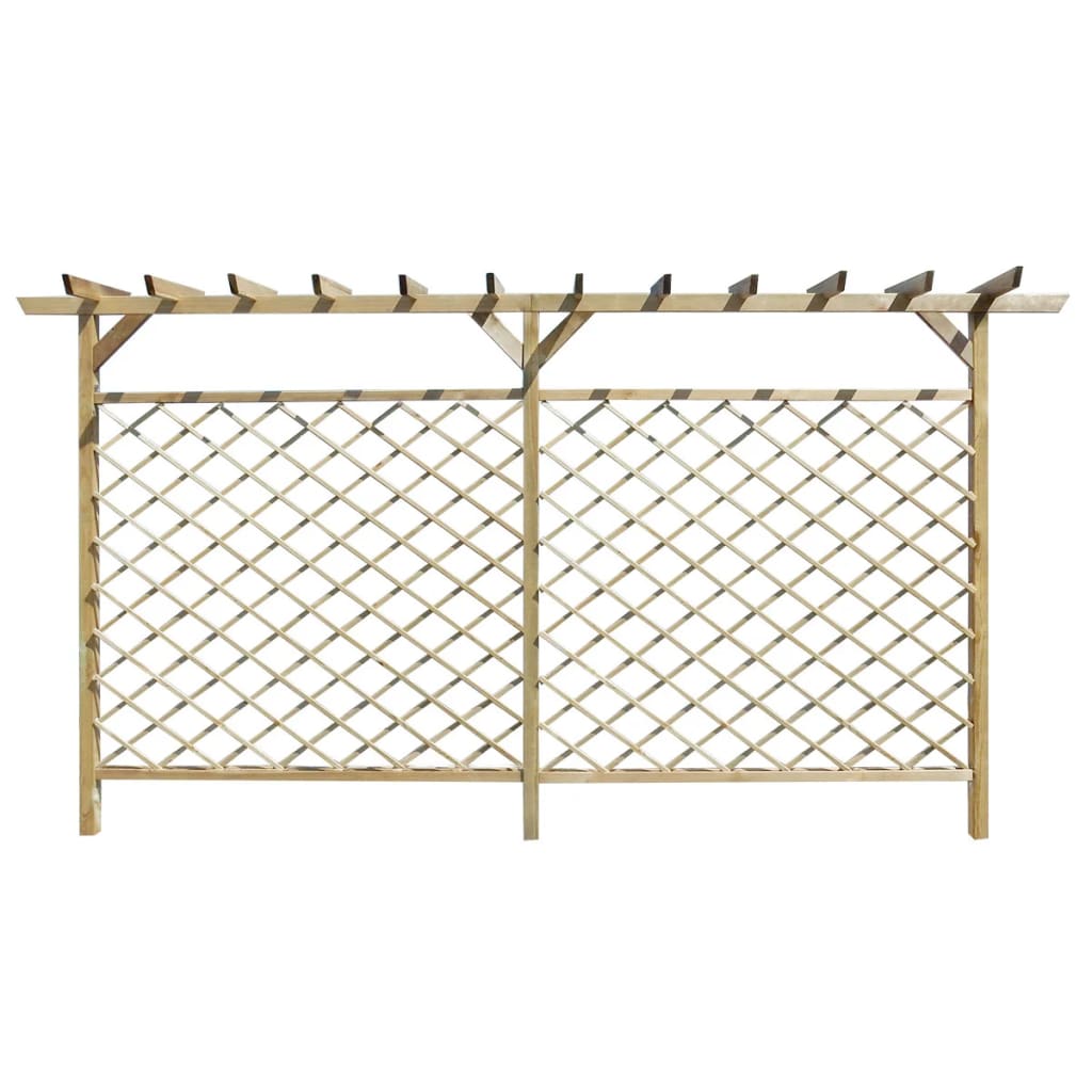 vidaXL Garten-Gitterzaun mit Pergola-Oberteil Holz