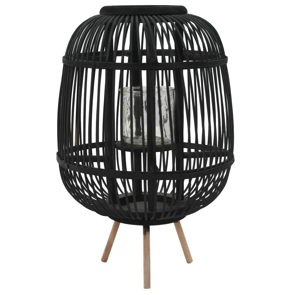 vidaXL Standkerzenhalter Bambus Schwarz