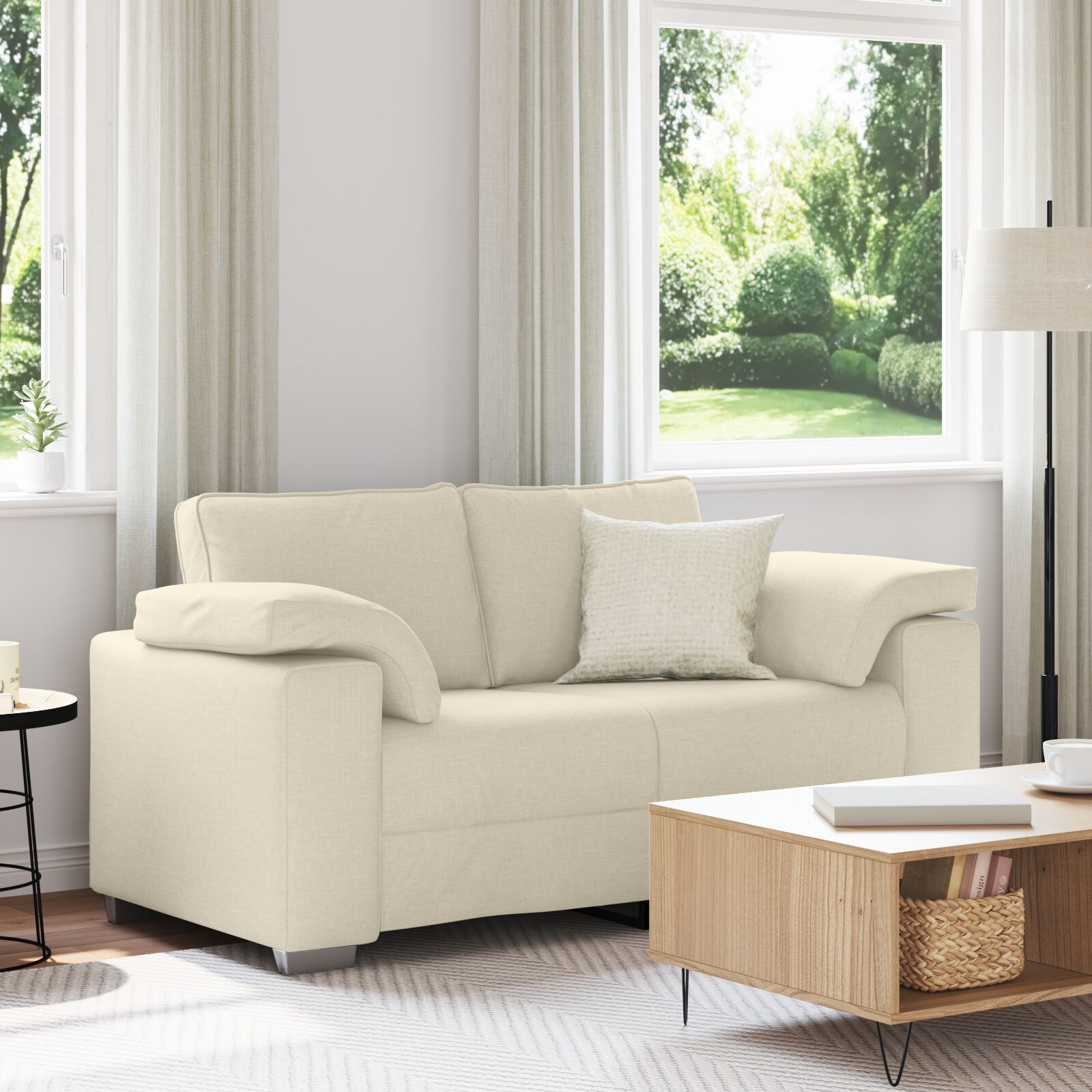vidaXL 120 cm Leinen Liebessofa