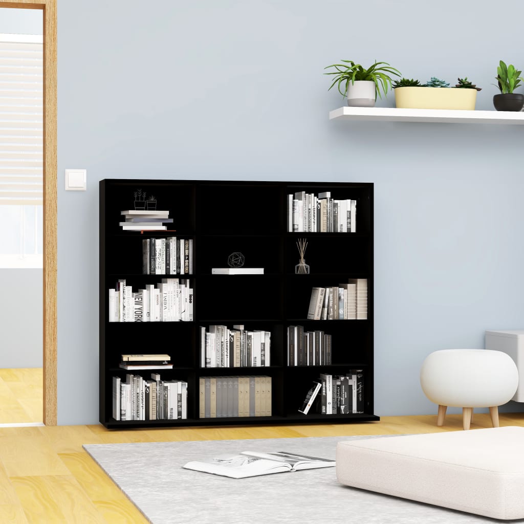 vidaXL CD-Regal Schwarz 100x23x89,5 cm Holzwerkstoff