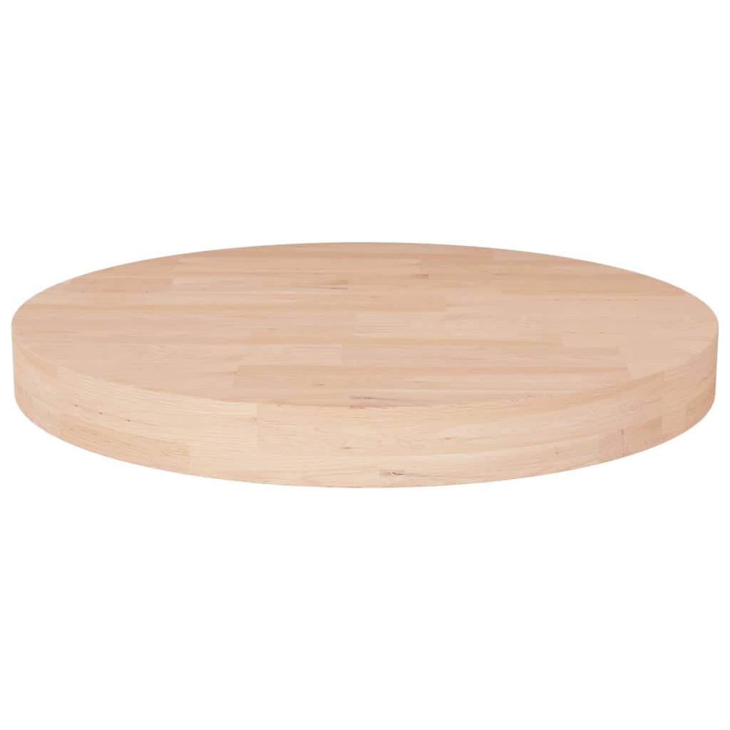 vidaXL Runde Tischplatte Ø30x4 cm Unbehandeltes Massivholz Eiche