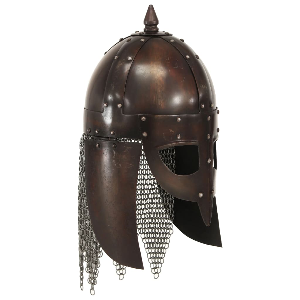 vidaXL Wikinger-Krieger-Helm Antik Replik für LARP Kupfern Stahl 