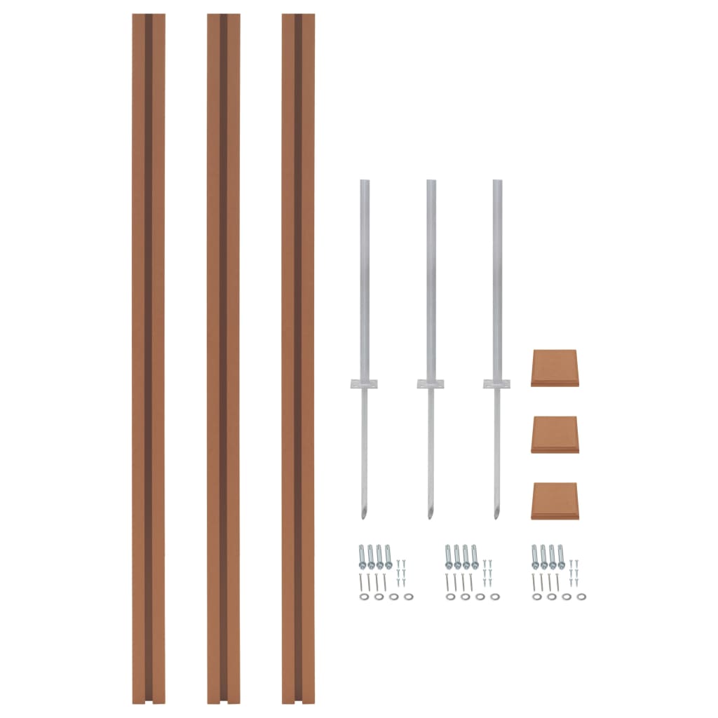 vidaXL Zaunpfosten 3 Stk. WPC 185 cm