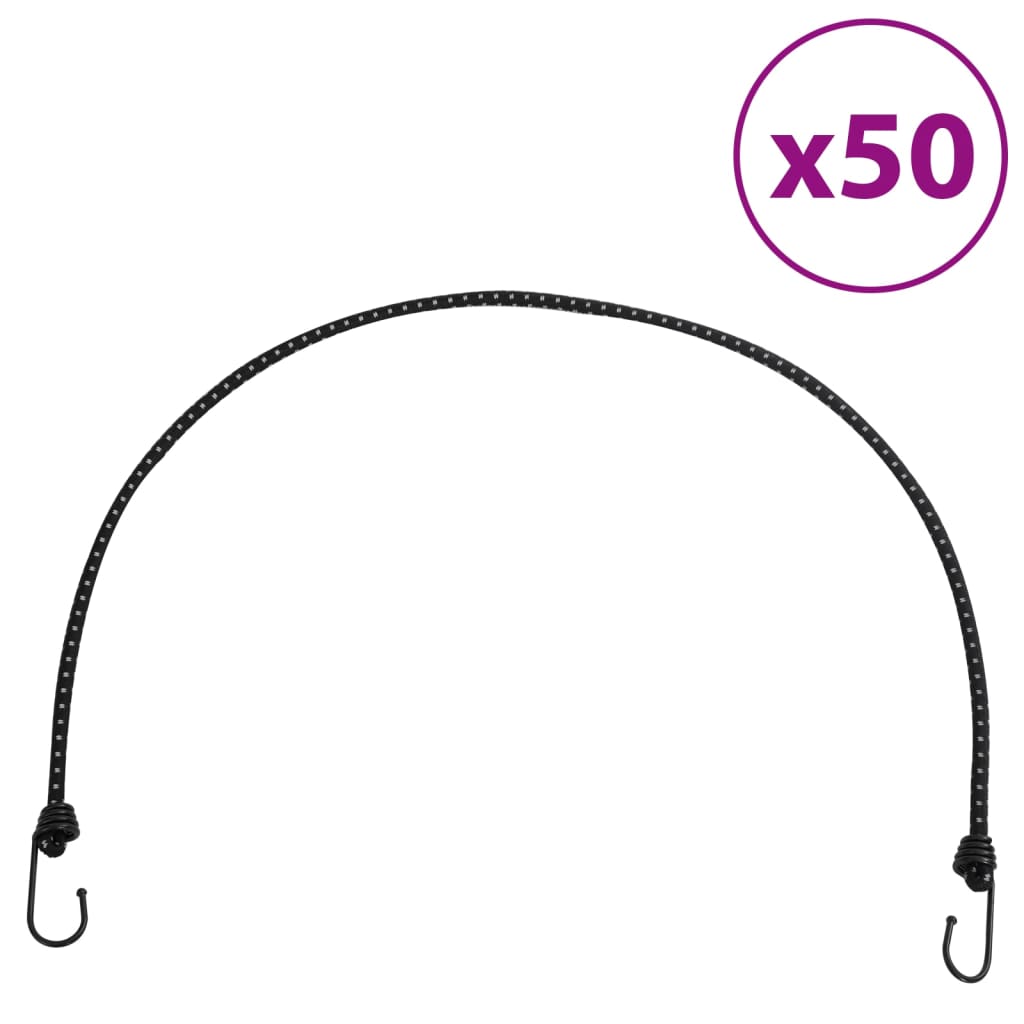 vidaXL Gummiseile Reflektierend mit Haken 50 Stk. 100 cm