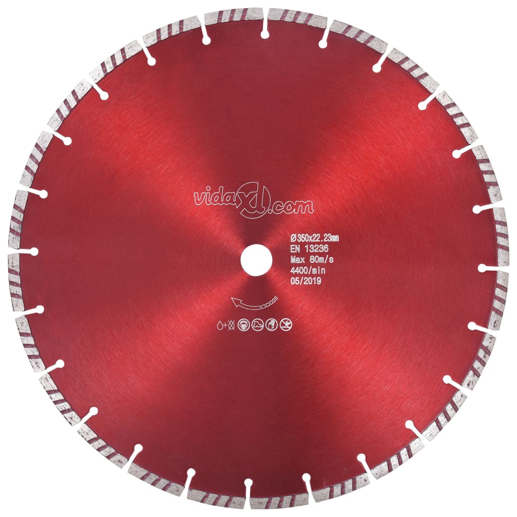 vidaXL Diamant-Trennscheibe mit Turbo Stahl 350 mm