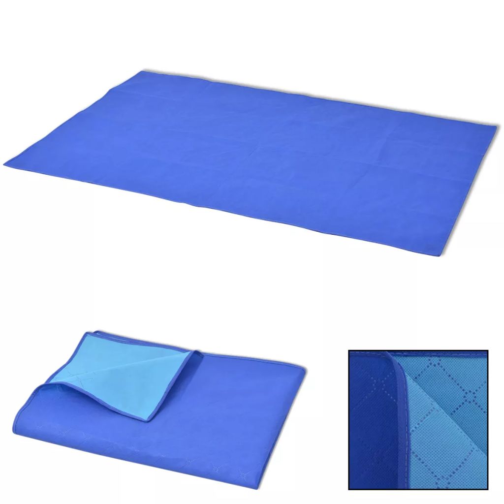 vidaXL Picknickdecke Blau und Hellblau 150x200 cm