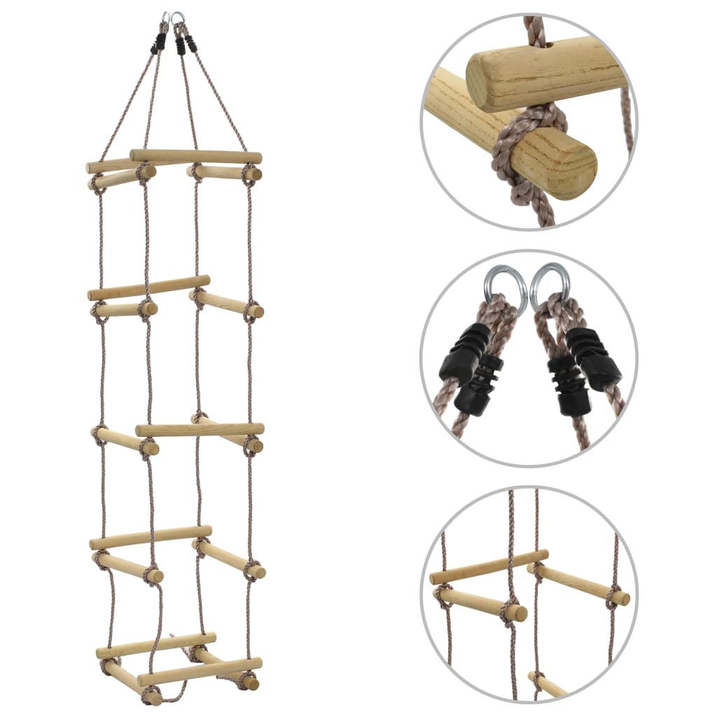 vidaXL Kinder-Strickleiter 200 cm Holz 