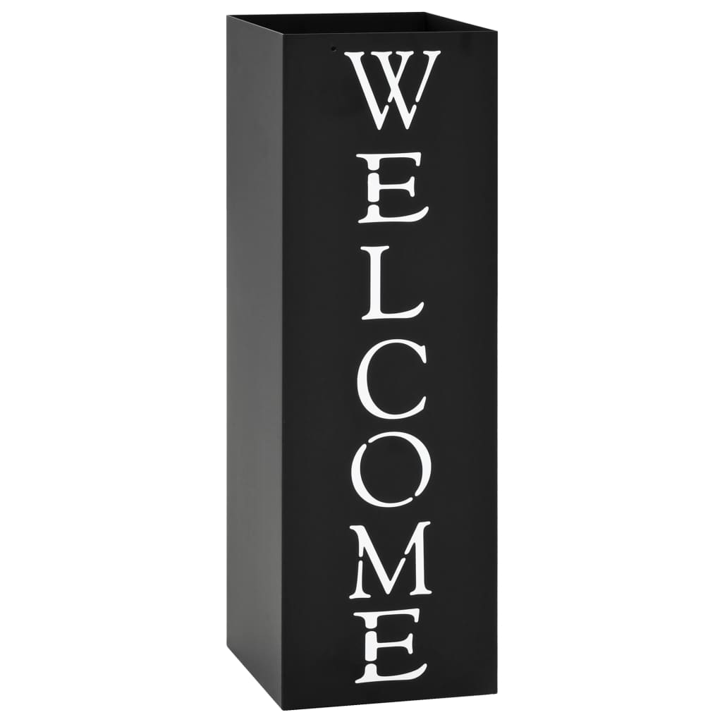 vidaXL Regenschirmständer Welcome Stahl Schwarz 