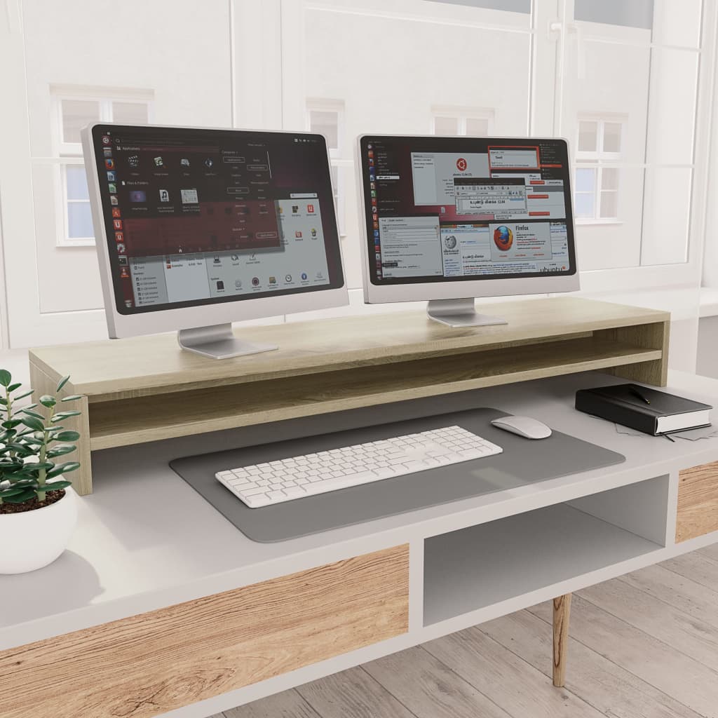 vidaXL Monitorständer Sonoma-Eiche 100x24x13 cm Holzwerkstoff