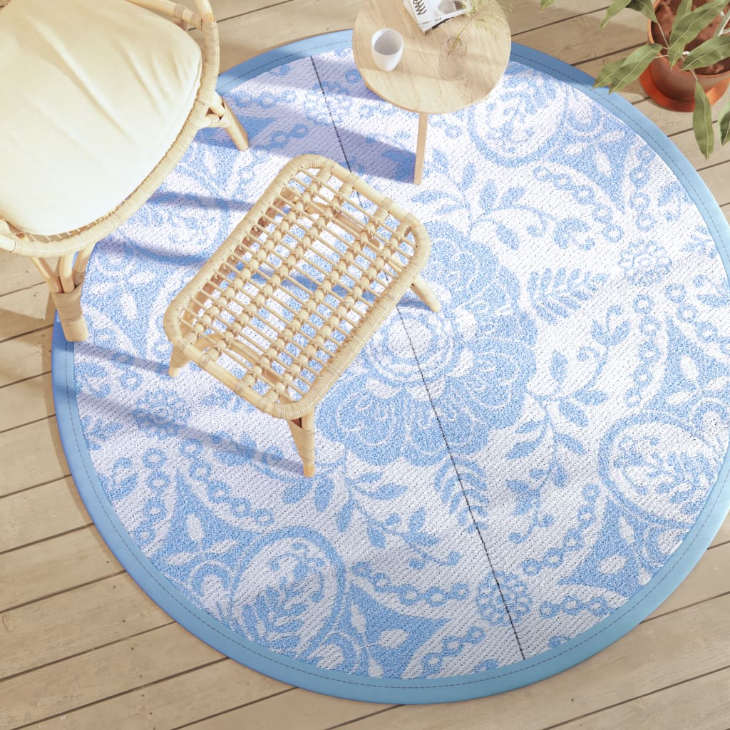 vidaXL Outdoor-Teppich ARAKIL Baby Blau Ø160 cm PP