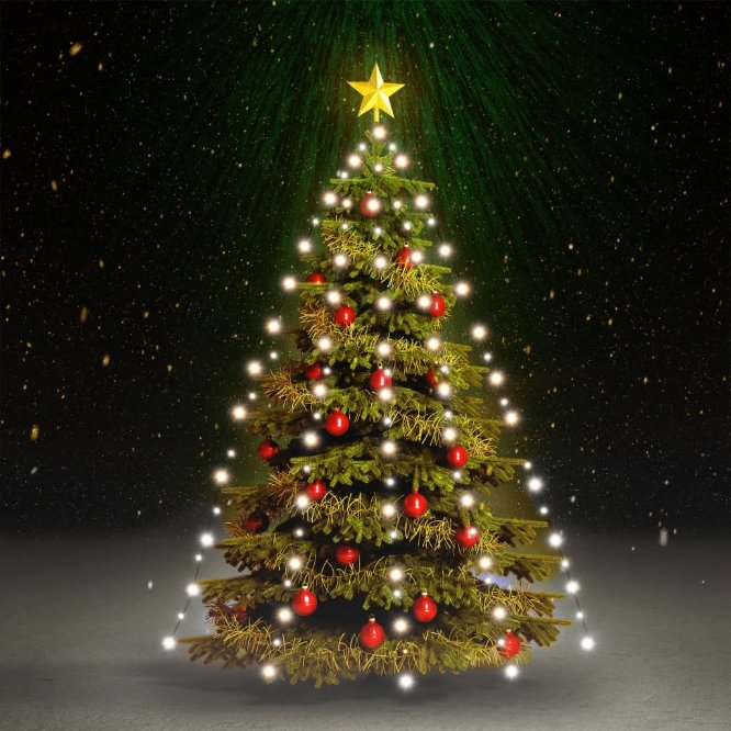 vidaXL Weihnachtsbaum-Lichternetz mit 150 LEDs Kaltweiß 150 cm vidaXL Weihnachtsbaum-Lichternetz mit 150 LEDs Kaltweiß 150 cm