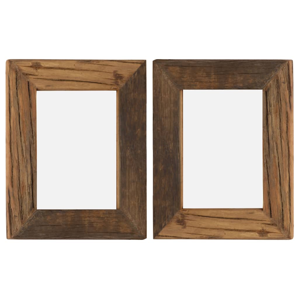 vidaXL Bilderrahmen 2 Stk. 25x30 cm Massives Altholz und Glas