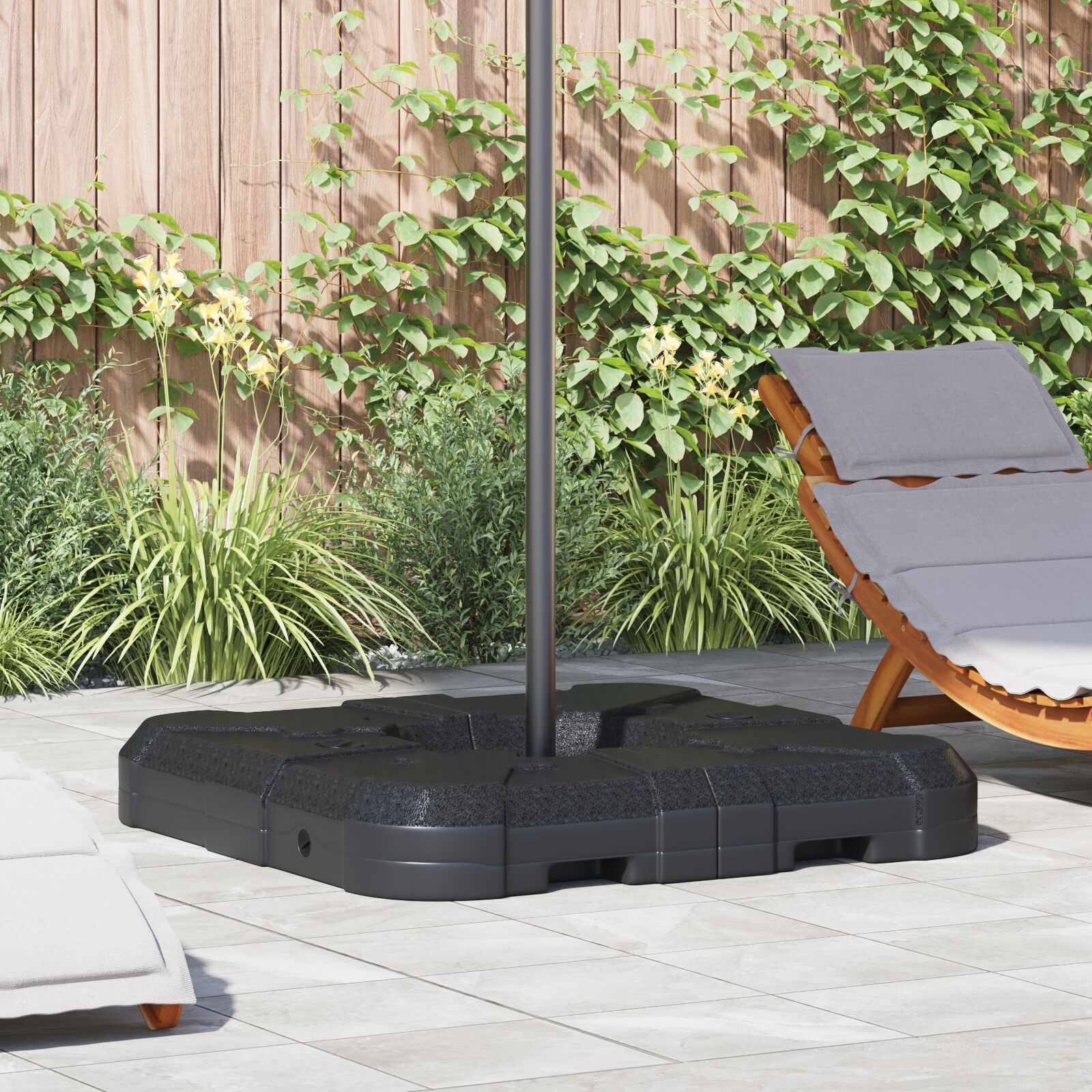 vidaXL 2-teiliges Sonnenschirmständer-Set: 110 kg Sand oder 70 kg Wasser