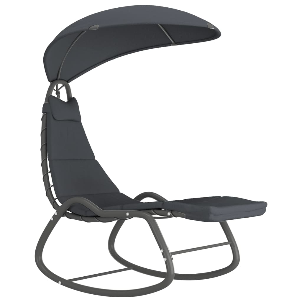 vidaXL Garten-Schaukelstuhl Grau 160 x 80 x 195 cm Stoff 