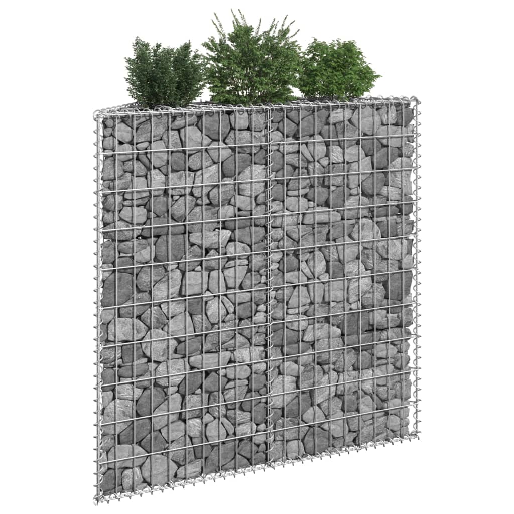  vidaXL Gabionen-Hochbeet Trapezform Verzinkter Stahl 100x20x100 cm