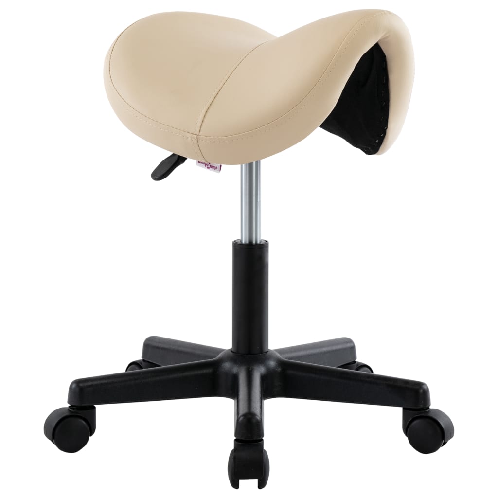 vidaXL Arbeitshocker Creme Kunstleder