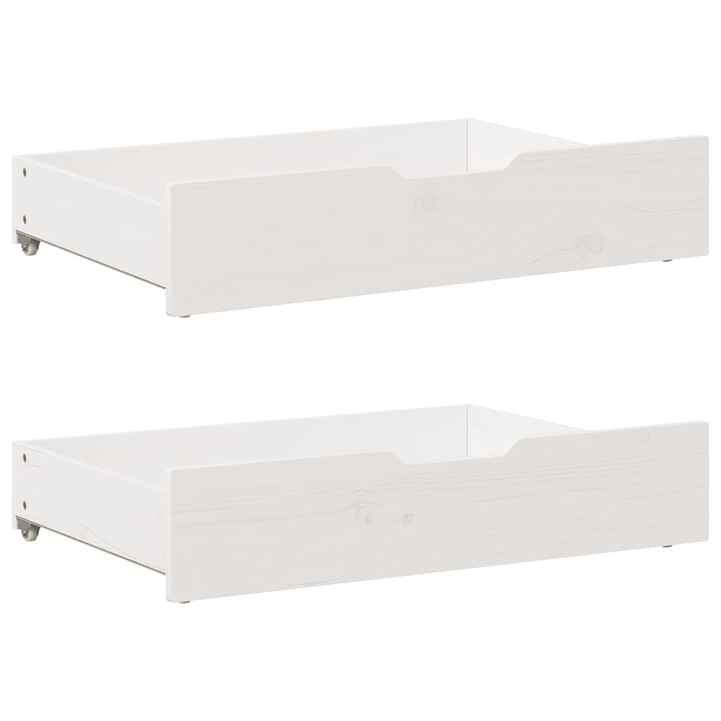 vidaXL Bettschubladen 2 Stk. Weiß 85x55x17 cm Massivholz Kiefer