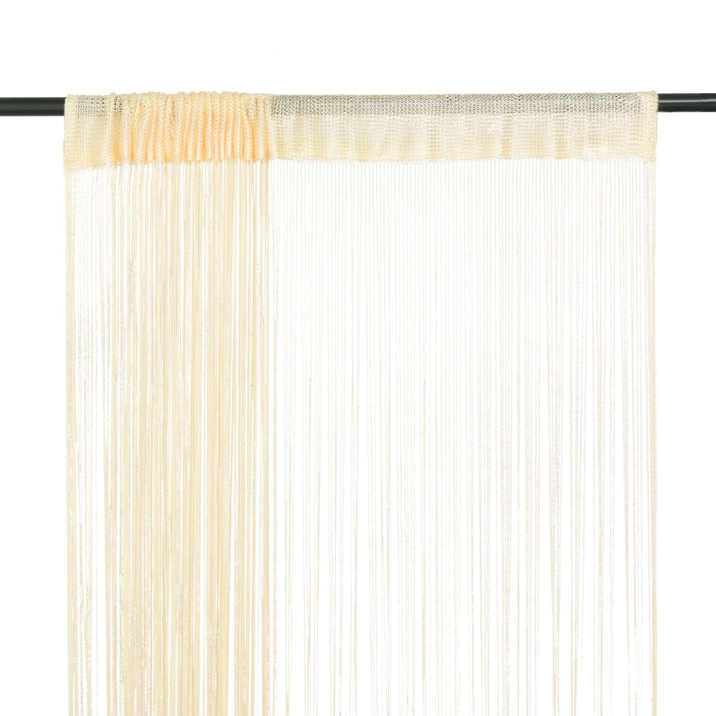 vidaXL Fadenvorhänge 2 Stk. 100 x 250 cm Cremefarben