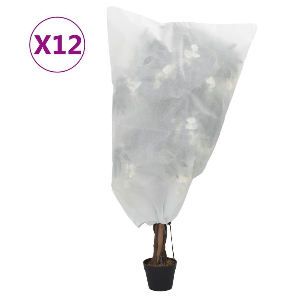 vidaXL Wintervlies mit Kordelzug 12 Stk. 70 g/m² 0,8x0,8 m
