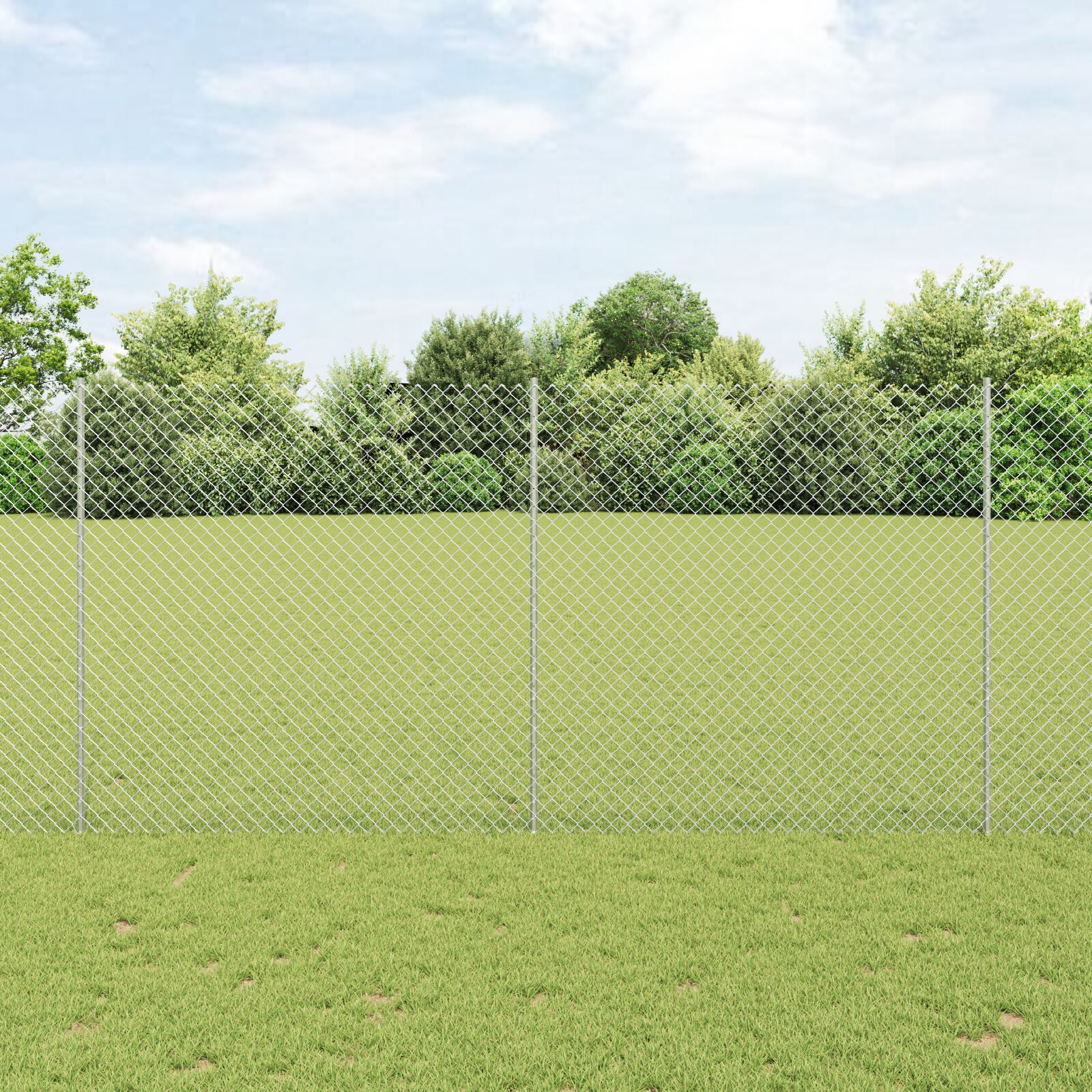 vidaXL Drahtzaun mit 20 U-Posts Silber 1,6x10 m Stahl