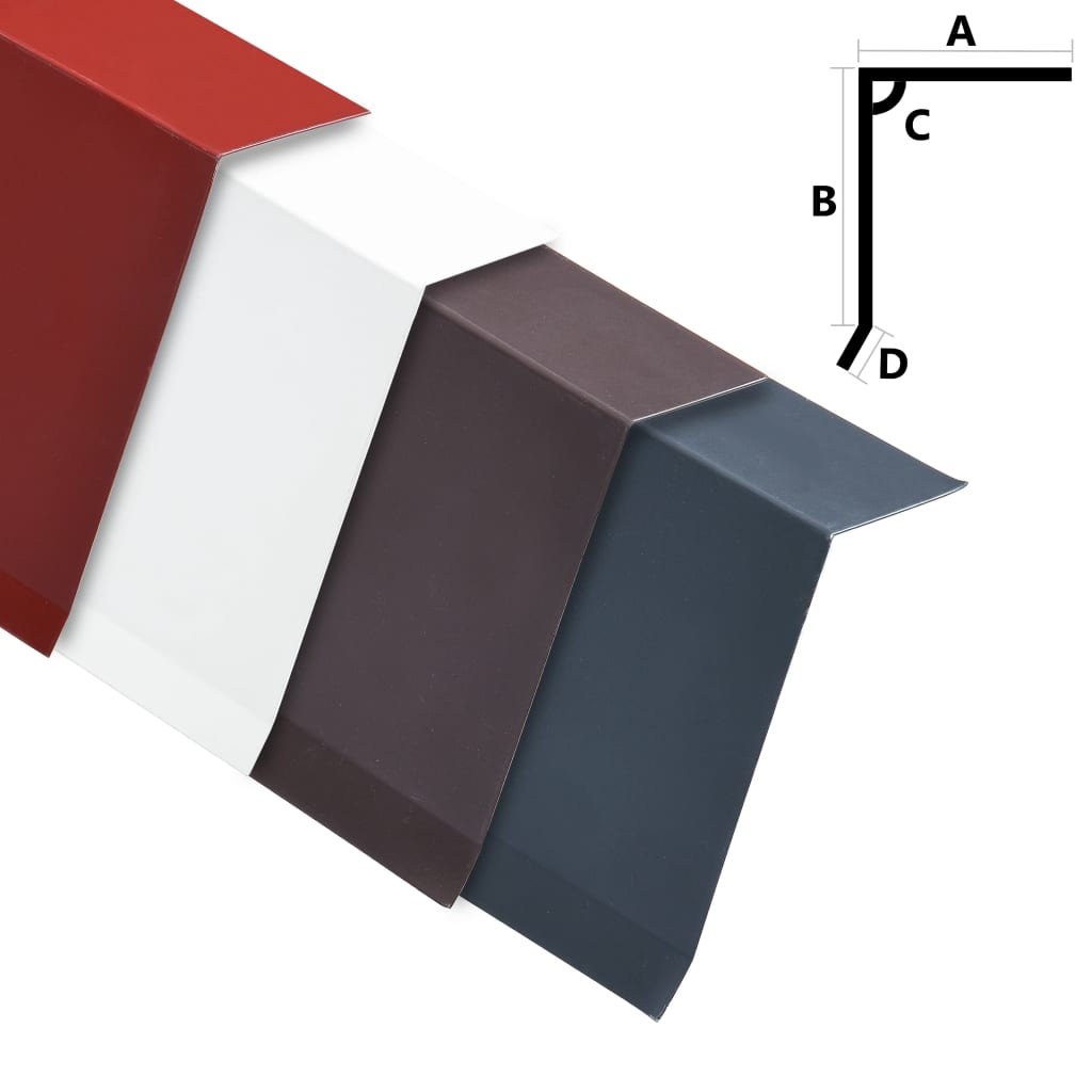 vidaXL Dachrandblech L-Form 5 Stk. Aluminium Anthrazit 170 cm