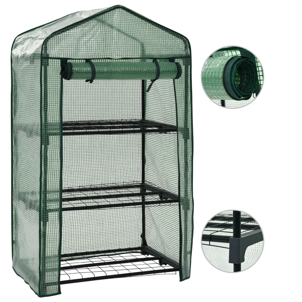 vidaXL 3-stufiges Mini-Gewächshaus 69 x 49 x 125 cm 