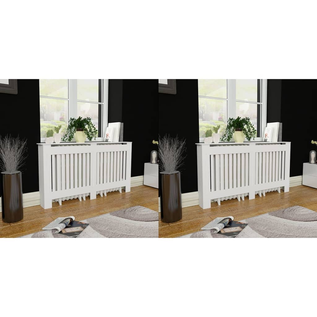 vidaXL Heizkörperabdeckung 2 Stk. Weiß MDF 152 cm
