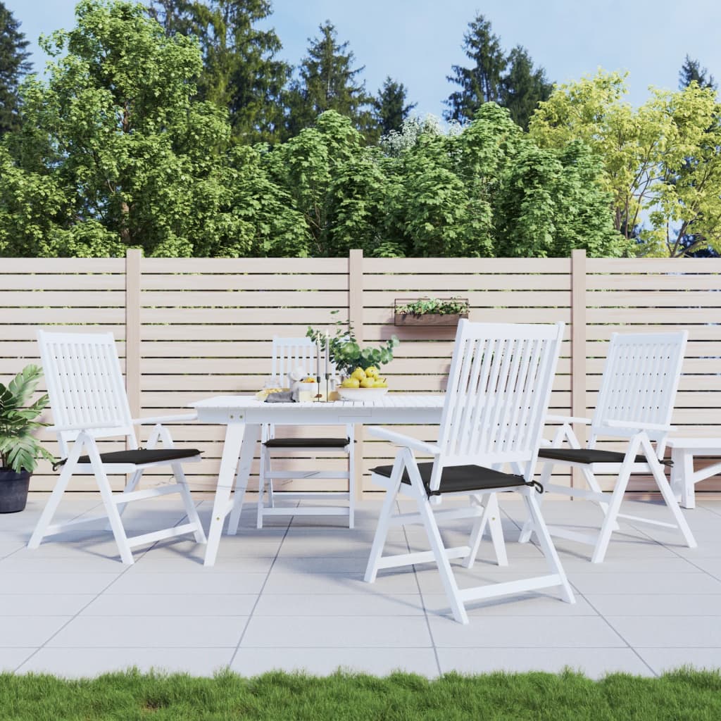  vidaXL Gartenstuhl-Kissen 4 Stk. Schwarz 40x40x3 cm Oxford-Gewebe