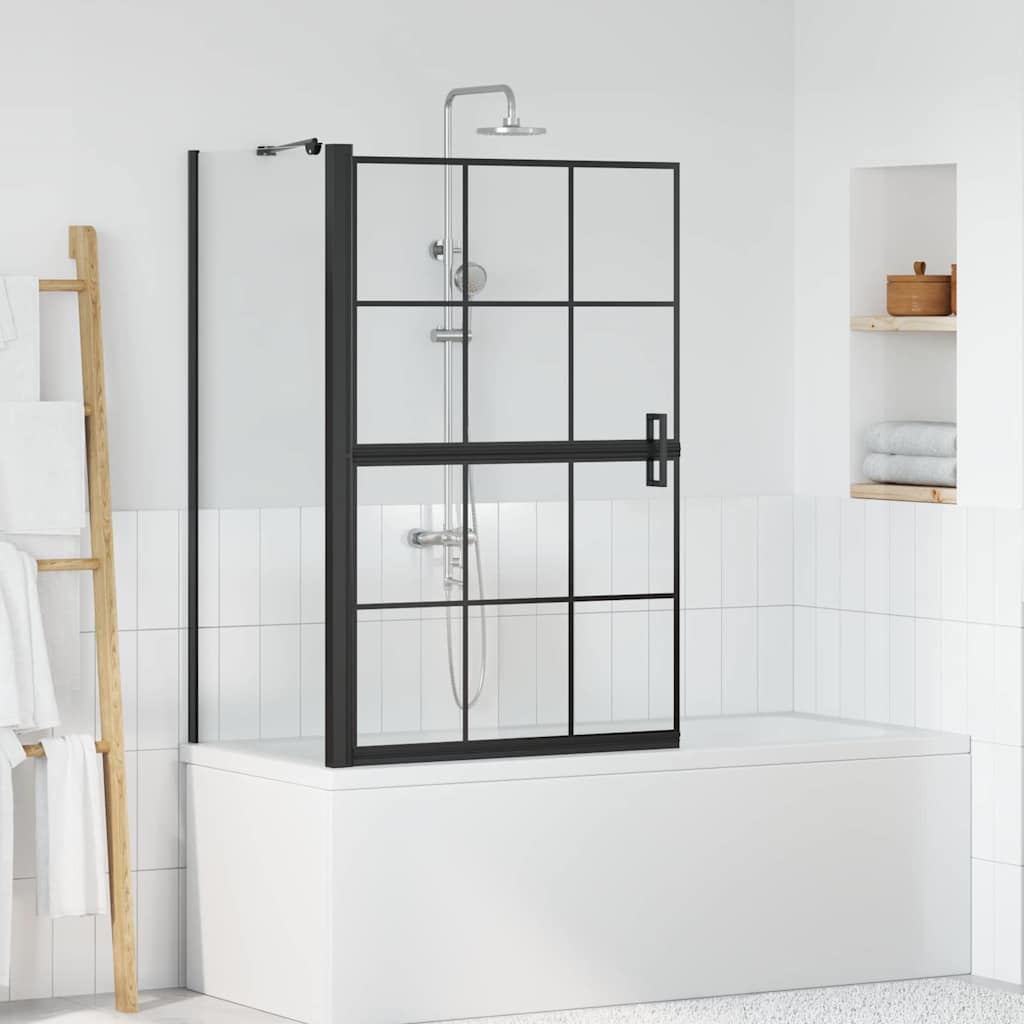 vidaXL Bad-Duschschirm Schwarz und Transparent 80 x 67 x 129.5 cm