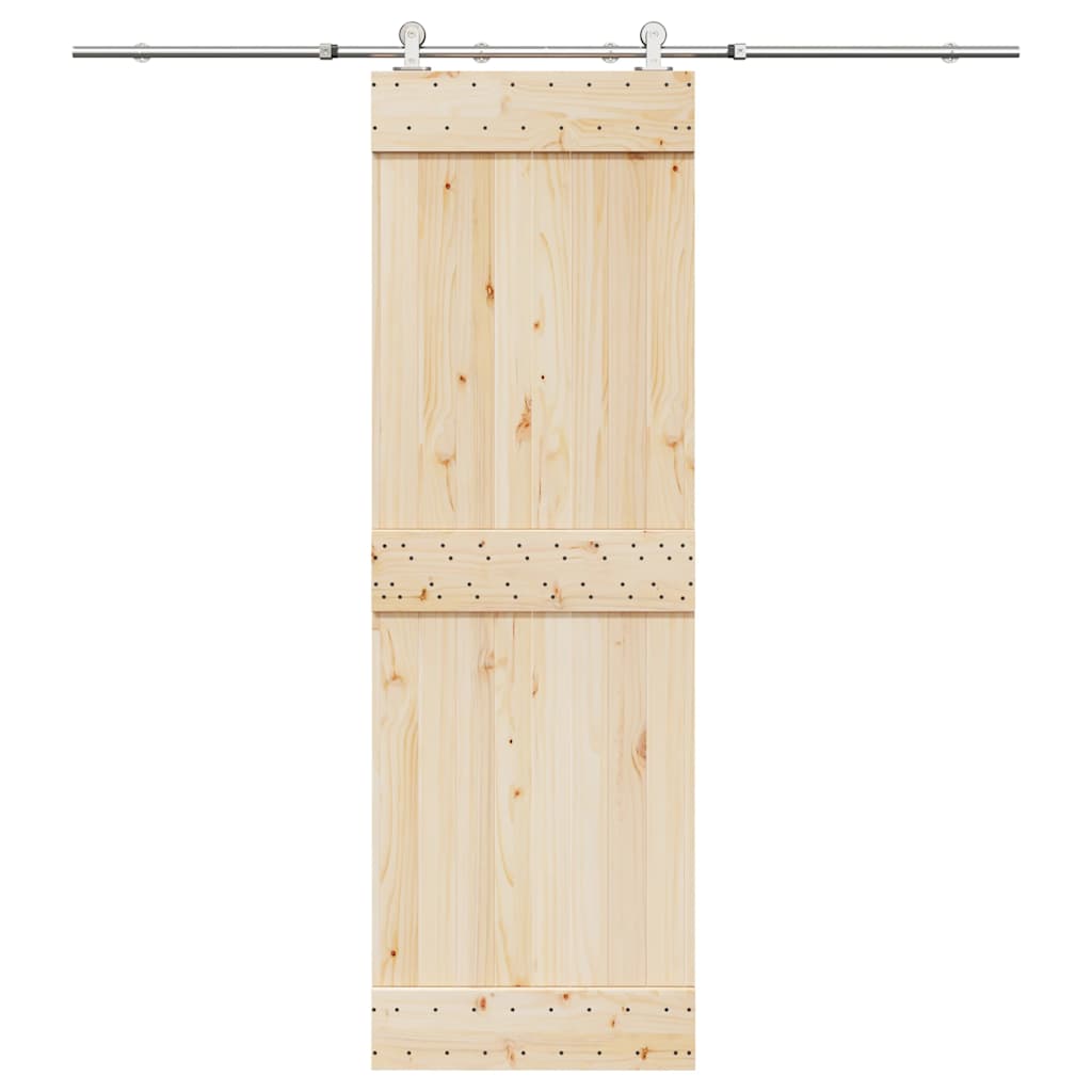 vidaXL Schiebetür-Beschlagsatz 200 cm Edelstahl Silbern