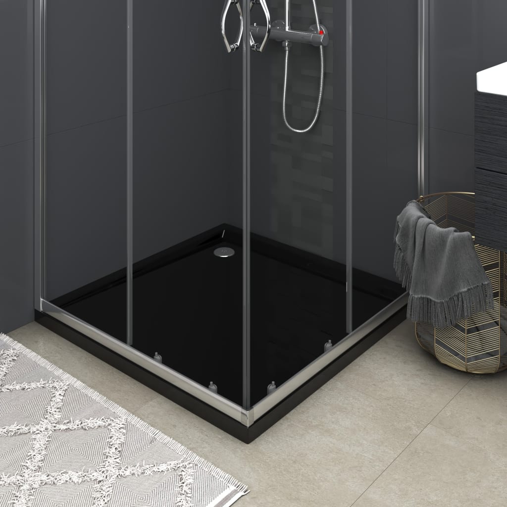 vidaXL Duschtasse ABS Quadratisch Schwarz 80x80 cm 