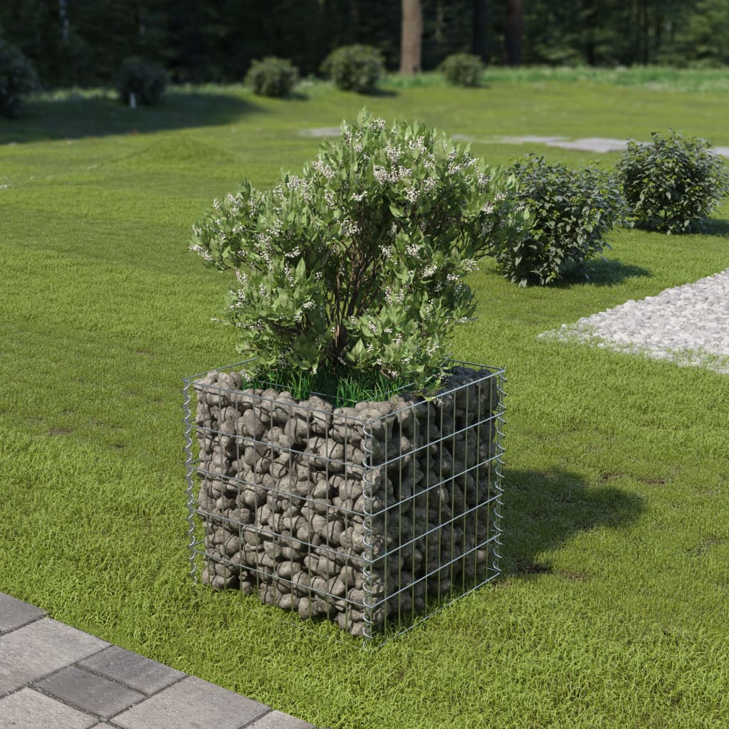  vidaXL Gabionen-Hochbeet Verzinkter Stahl 50×50×50 cm