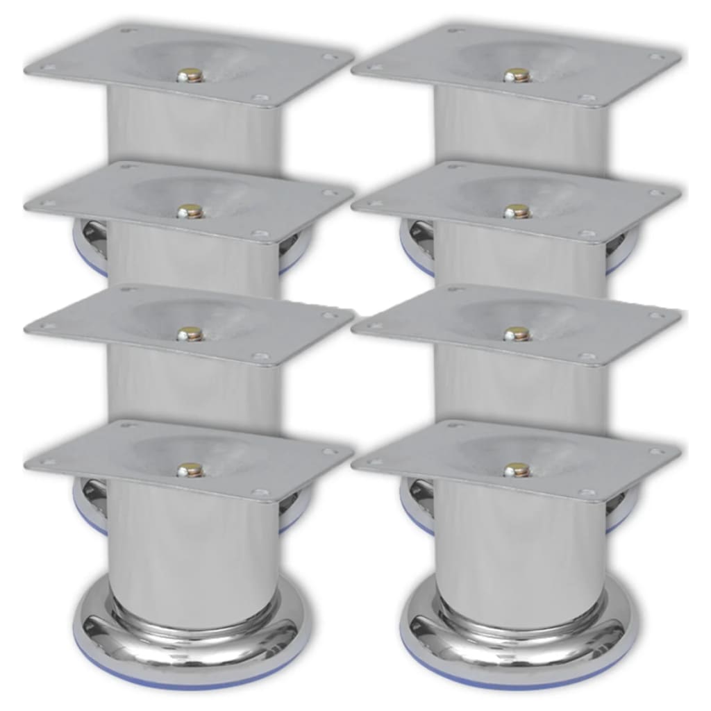 vidaXL Runde Sofabeine 8 Stk. Chrom 60 mm
