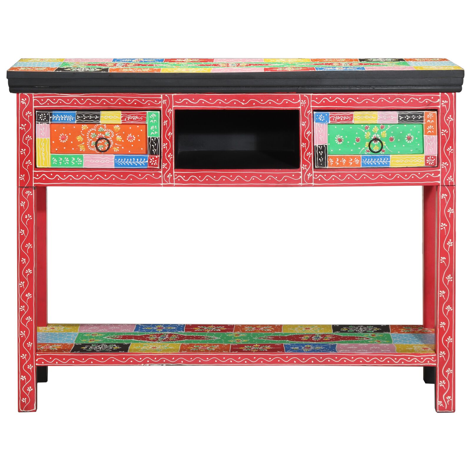 vidaXL Konsolentisch bunt 100x30x75 cm aus Massivholz Mango