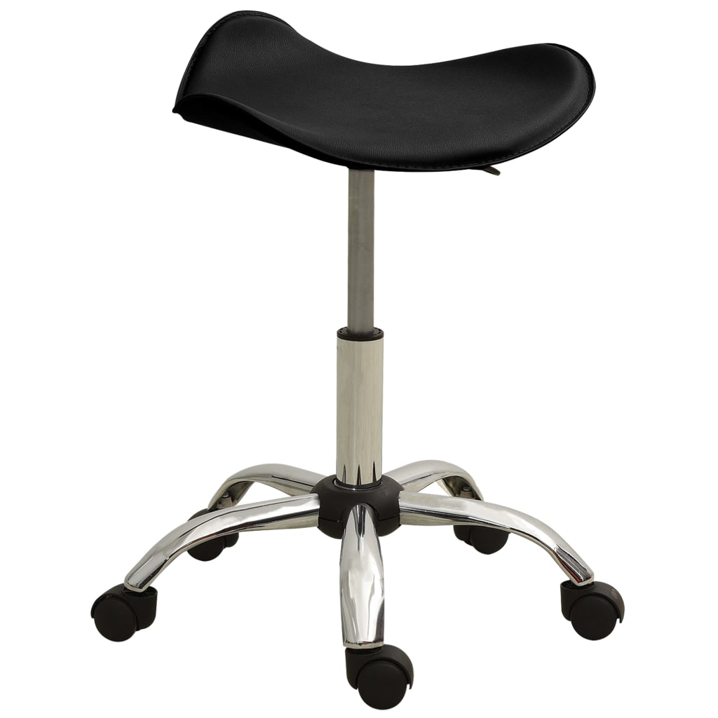 vidaXL Friseur Rollhocker Schwarz Kunstleder