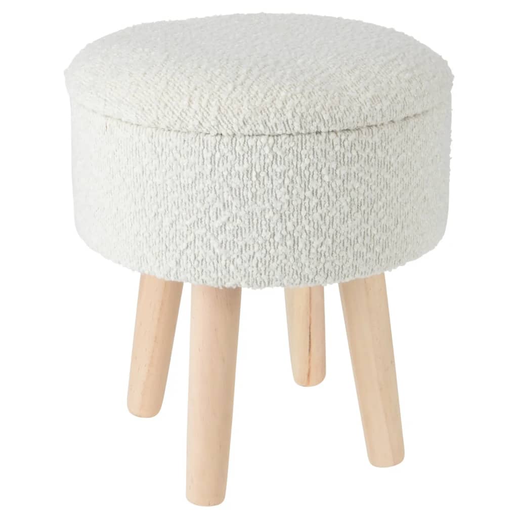 Home&Styling Hocker mit Stauraum Ø28,7x33,8 cm Elfenbeinweiß