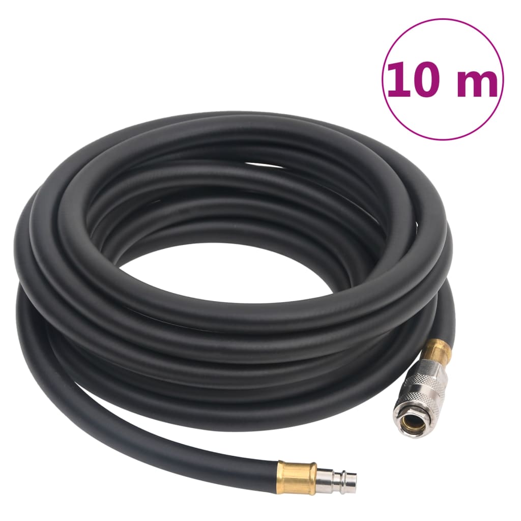 vidaXL Hybrid-Luftschlauch Schwarz 0,6" 10 m Gummi und PVC