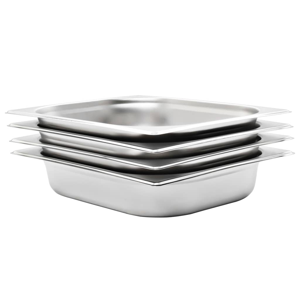 vidaXL Gastronormbehälter 4 Stk. GN 1/2 65 mm Edelstahl 