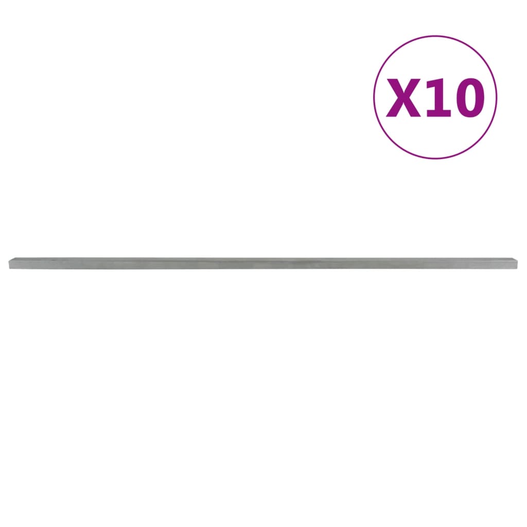 vidaXL Zaunpfosten 10 Stk. Silbern 220 cm Stahl