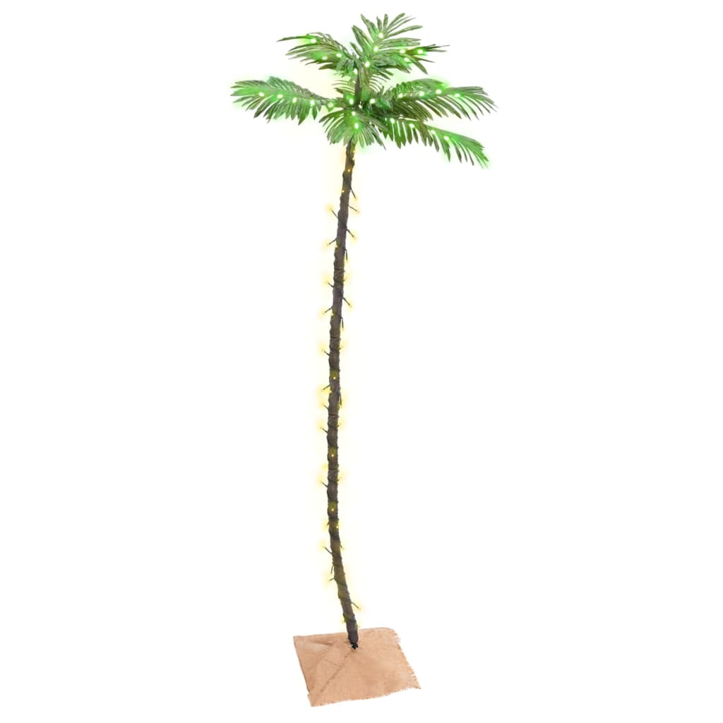 vidaXL Künstliche Palme mit 192 LEDs Warmweiß 300 cm