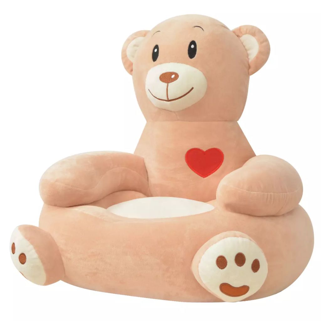 vidaXL Plüsch-Kindersessel Bär Braun 