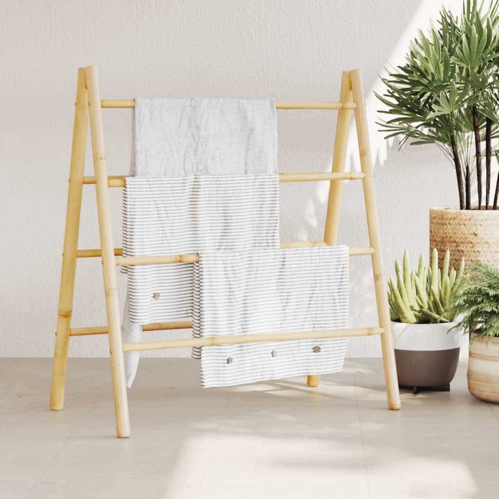 vidaXL Doppel-Handtuchleiter mit 4 Sprossen 90x50x100 cm Bambus