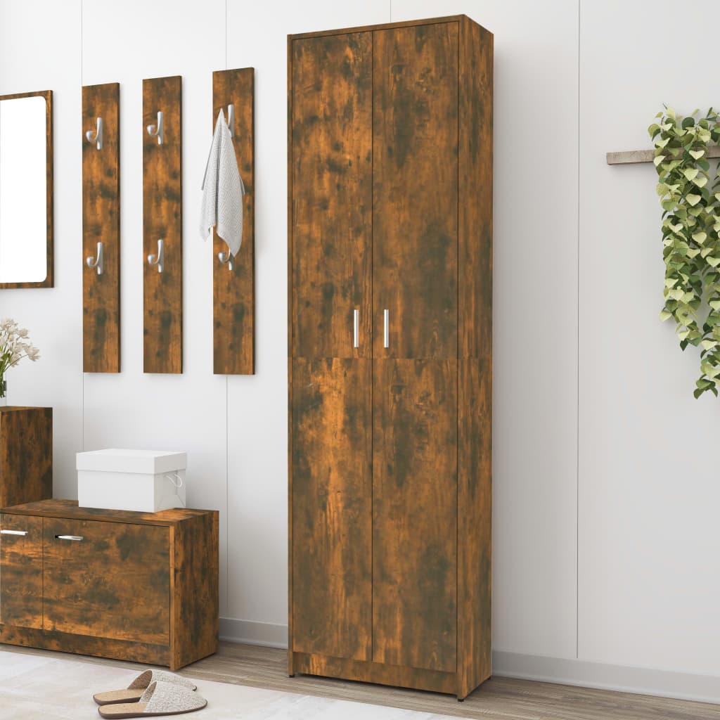 vidaXL Garderobenschrank Räuchereiche 55x25x189 cm Holzwerkstoff