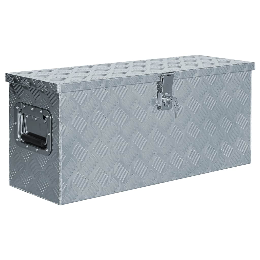 vidaXL Aluminiumkiste 76,5×26,5×33 cm Silbern