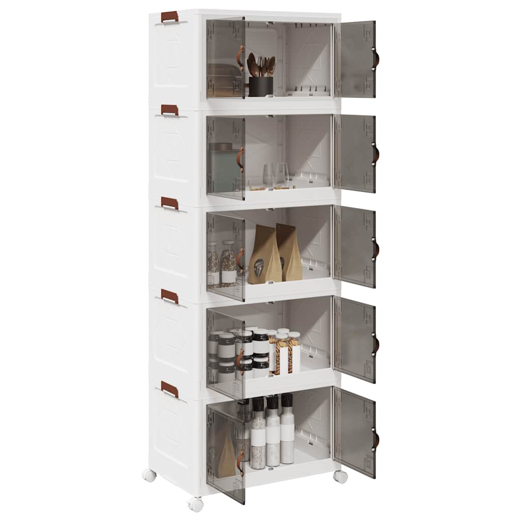 vidaXL Aufbewahrungsbox mit Rädern Stapelbar 5-stöckig 75L 64x40x179cm