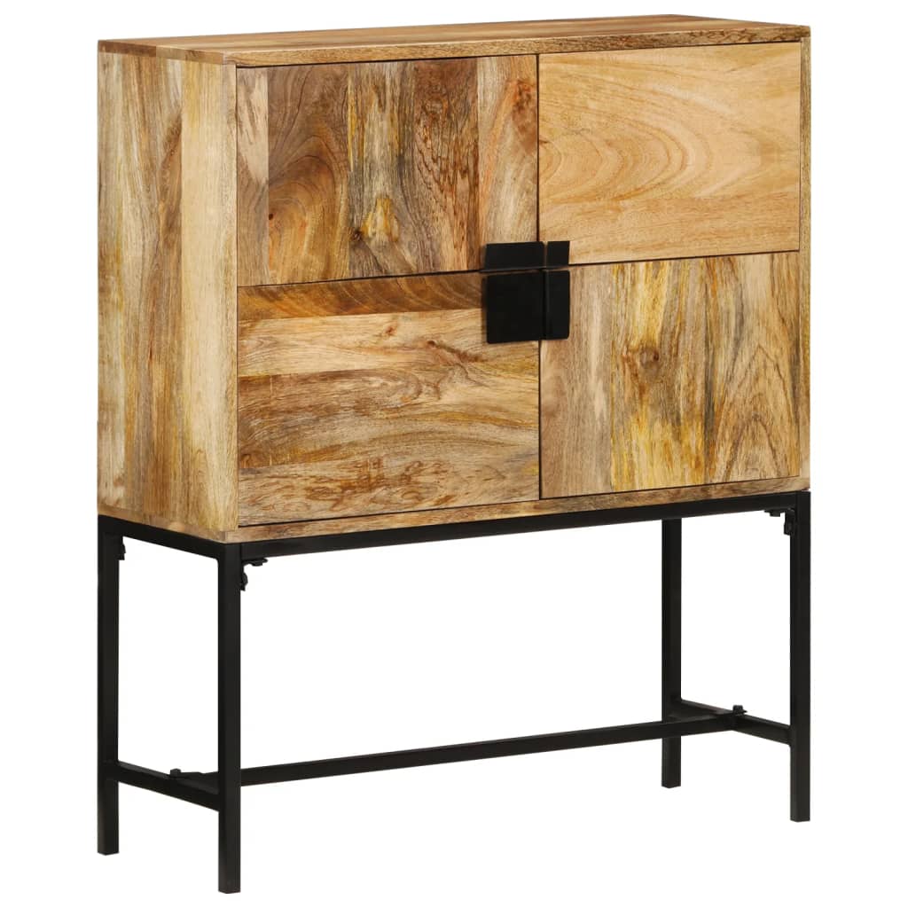  vidaXL Highboard 80x30x95 cm Massives Raues Mangoholz