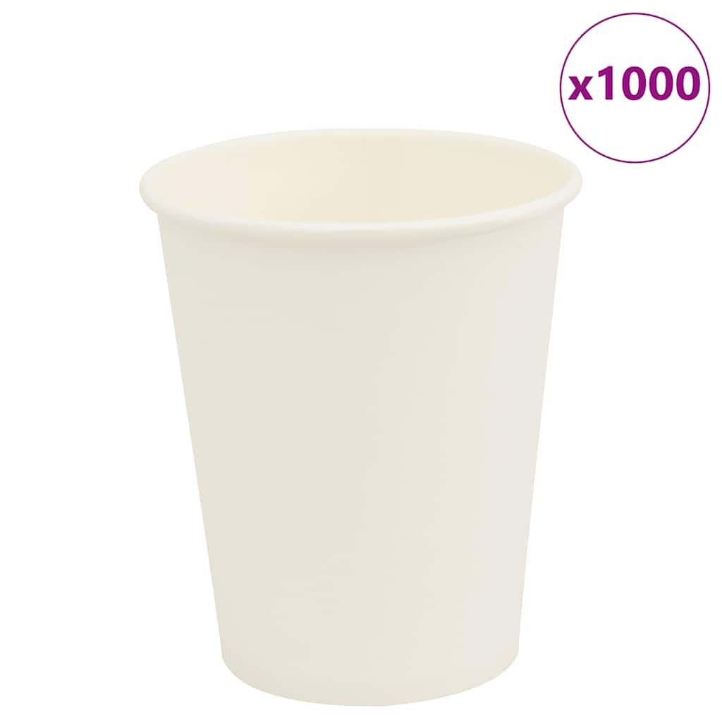vidaXL Pappbecher 1000 Stk. 8oz 200ml Weiß