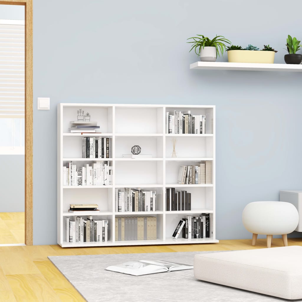 vidaXL CD-Regal Hochglanz-Weiß 100x23x89,5 cm Holzwerkstoff